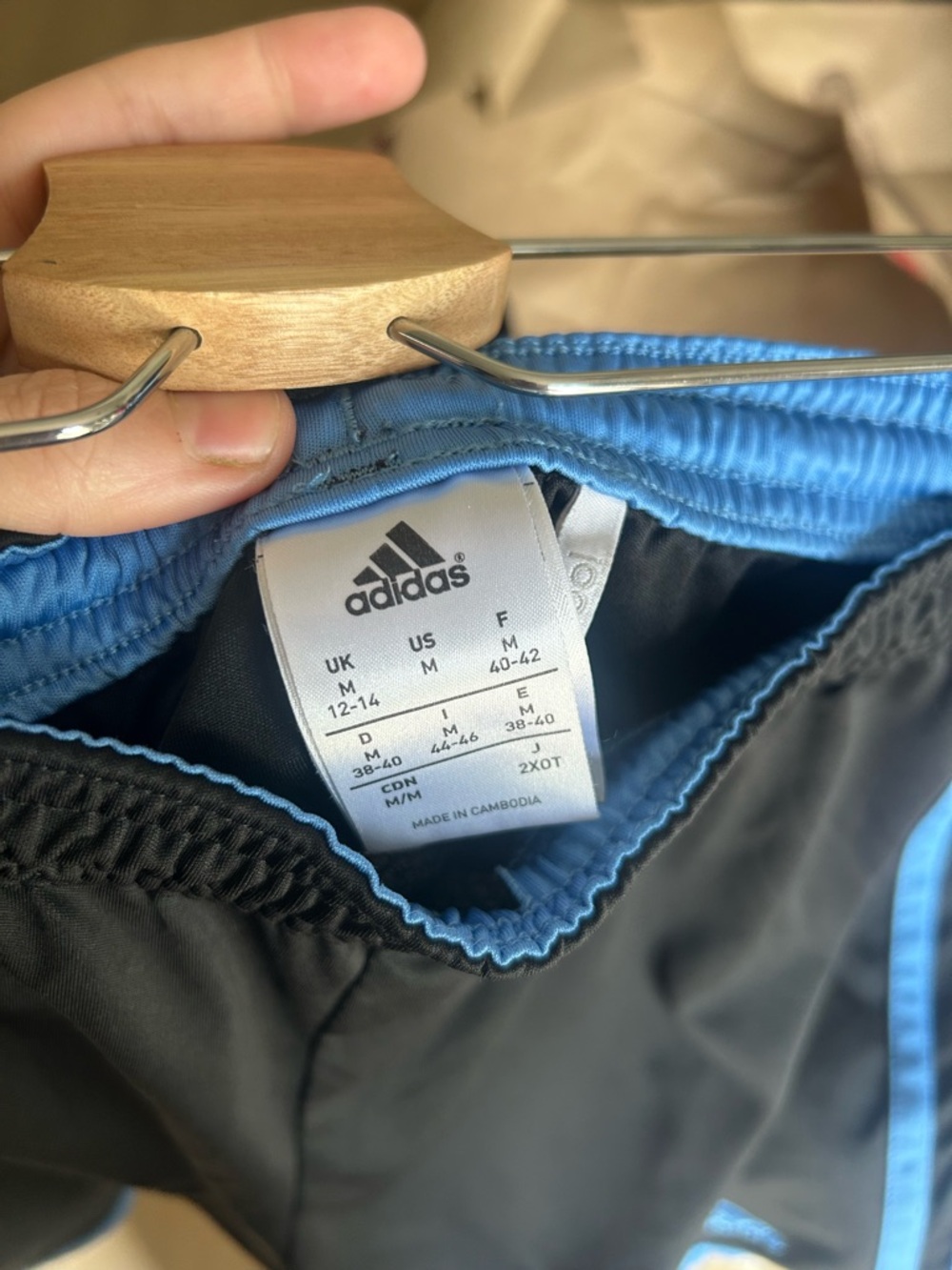 adidas Medium Shorts with Light Blue Trim - Picture 3 of 7